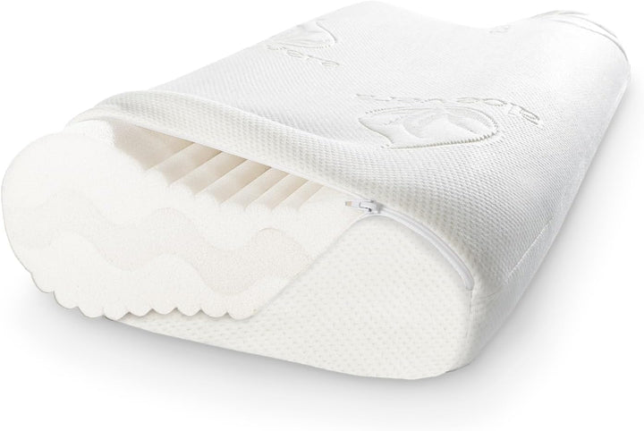 maxVitalis 2er-Set Nackenstützkissen 4-fache Höhenanpassung orthopädisches, ergonomisches Kopfkissen