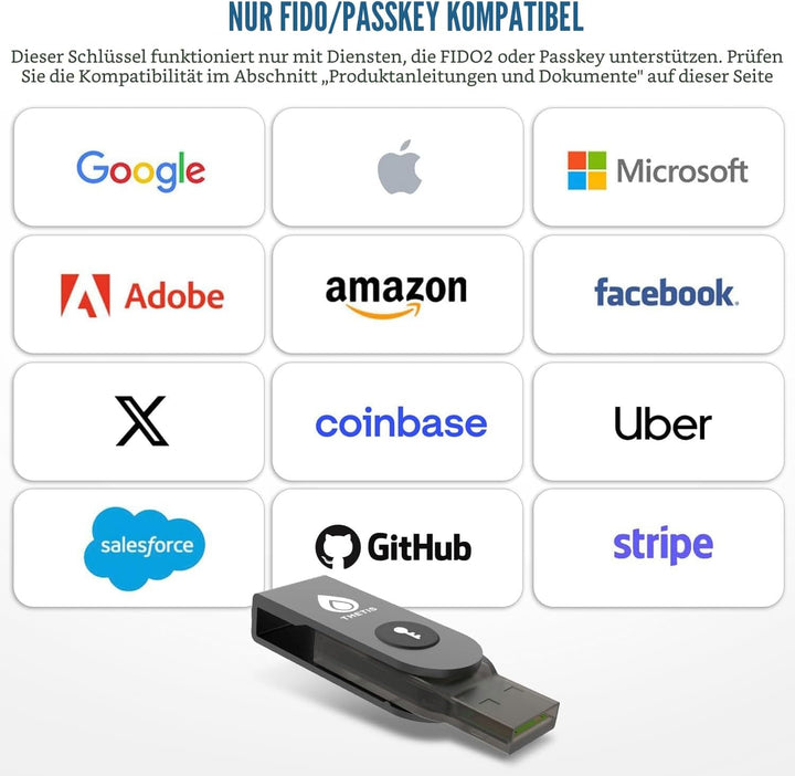 Thetis Pro-A FIDO2-Sicherheitsschlüssel-Passkey-Gerät mit USB A und NFC, TOTP/HOTP-Authentifikator-A