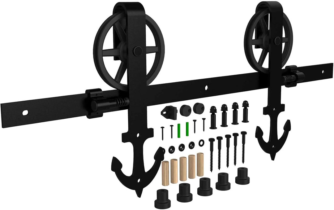 WOLFBIRD 213cm (7FT) Hardware Schiene Kit Schiebetür Rolle Grosses Rad, Verwendet für Schiebetürbesc