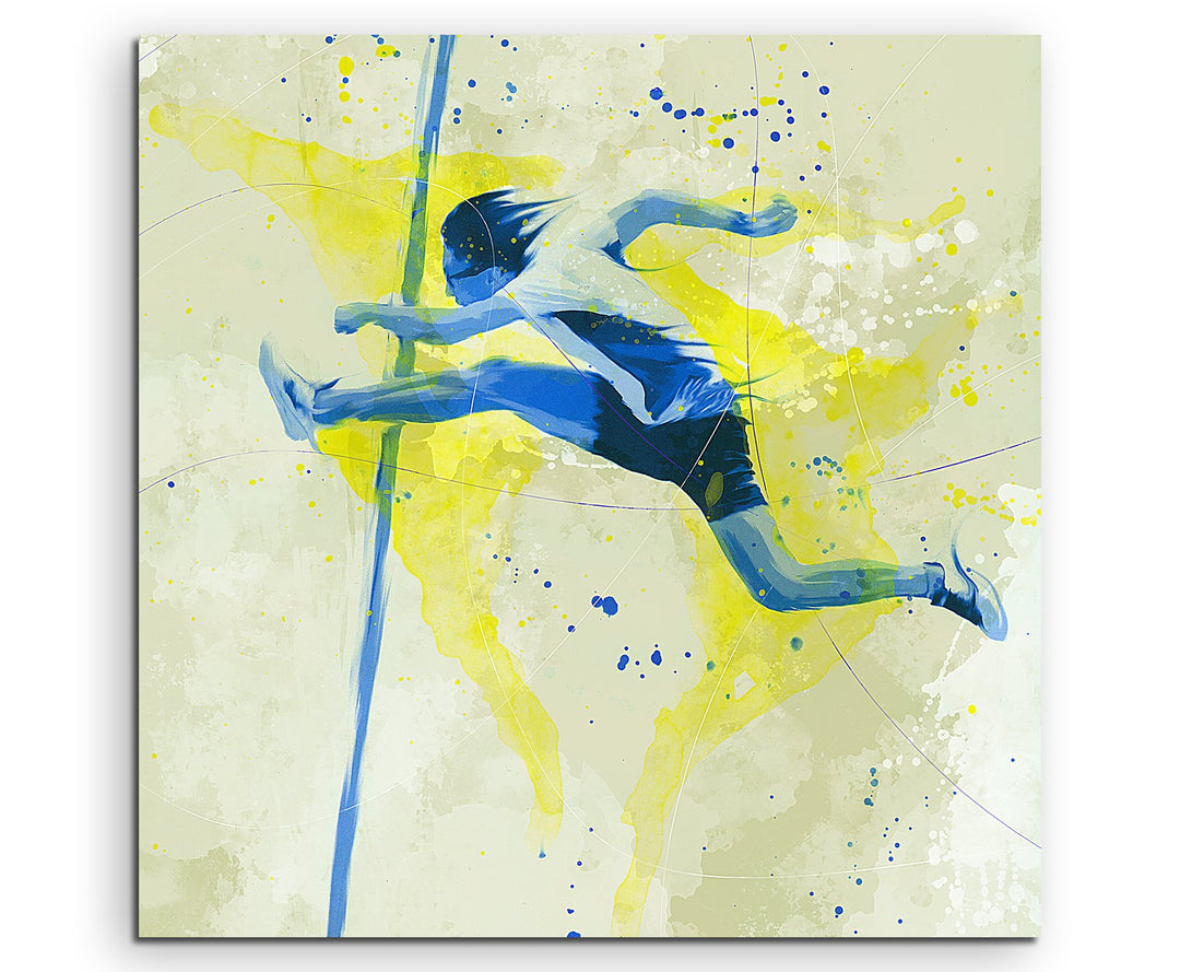 Paul Sinus Art Huerdenlauf I 60x60cm SPORTBILDER Splash Art Wandbild Aquarell Art