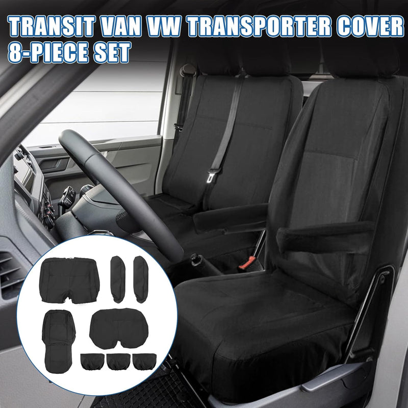 Soekodu Sitzbezüge kompatibel mit VW Transporter T5 T6 2003-2022 (3 Sitzer), 8er-Set Wasserdichter V