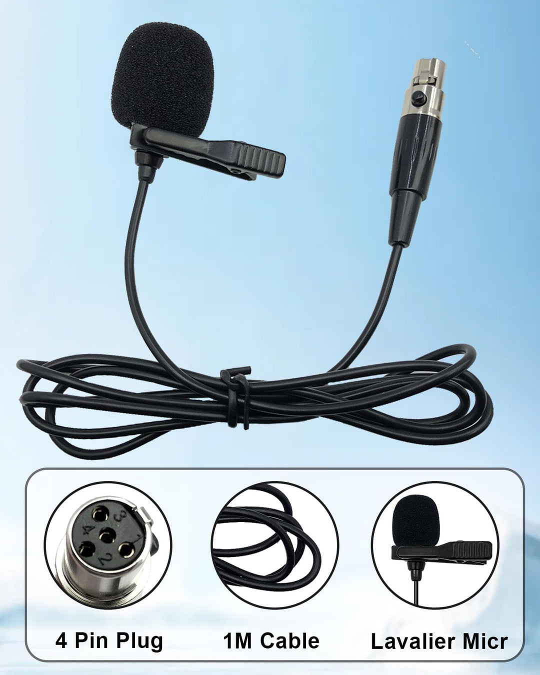 Mini Lavalier Mic für Shure Wireless Bodypack Transmitter, Lapel Ansteckmikrofon Unidirektional Kond