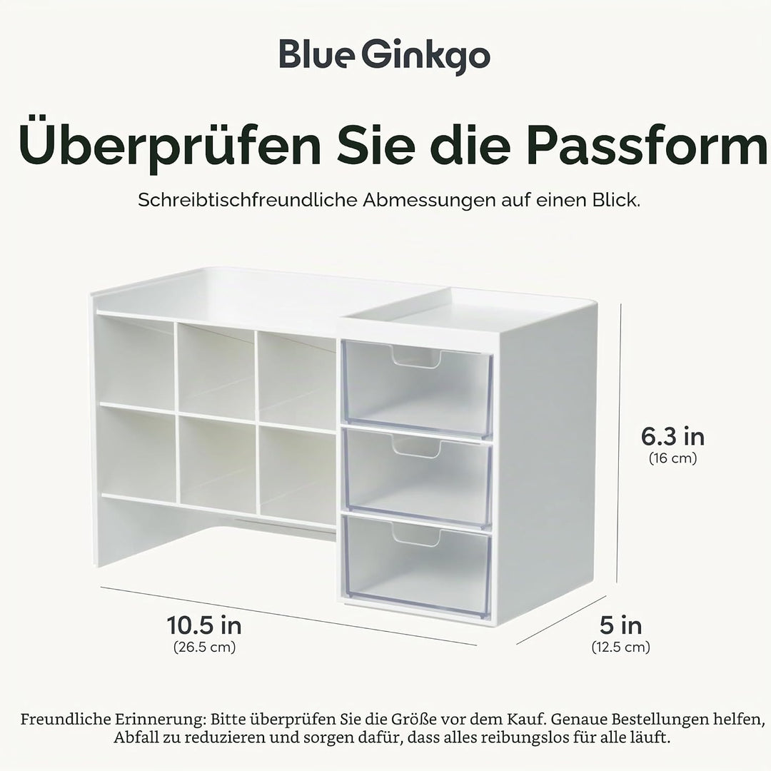 BLUE GINKGO Hive Stack Desk Organizer – Stapelbarer Stiftehalter, Schreibtischorganizer mit Schublad