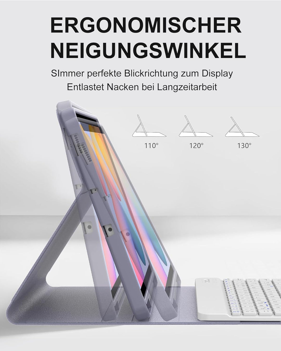 Hülle mit Deutscher Tastatur für Samsung Galaxy Tab S6 Lite (2020/2022/2024) 10,4" - Schutzhülle mit