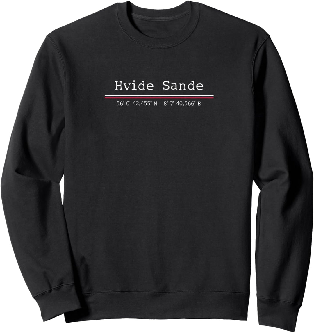 Hvide Sande Koordinaten I Skandinavien Motiv für Dänemark Sweatshirt