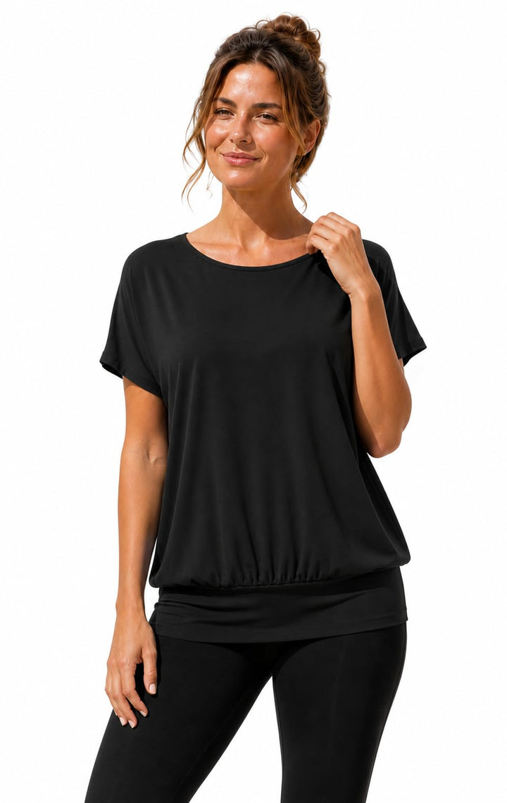 Van Der Rich ® - Tshirt Kurzam Rundhalsausschnitt Sommer- Damen L Schwarz, L Schwarz