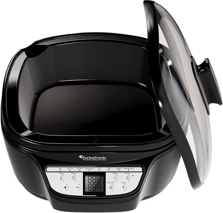 TurboTronic DMC24 Multikocher 5L mit Fritteuse & Frittierfunktion, 1500W, Schongarer, Dampfgarer, 8