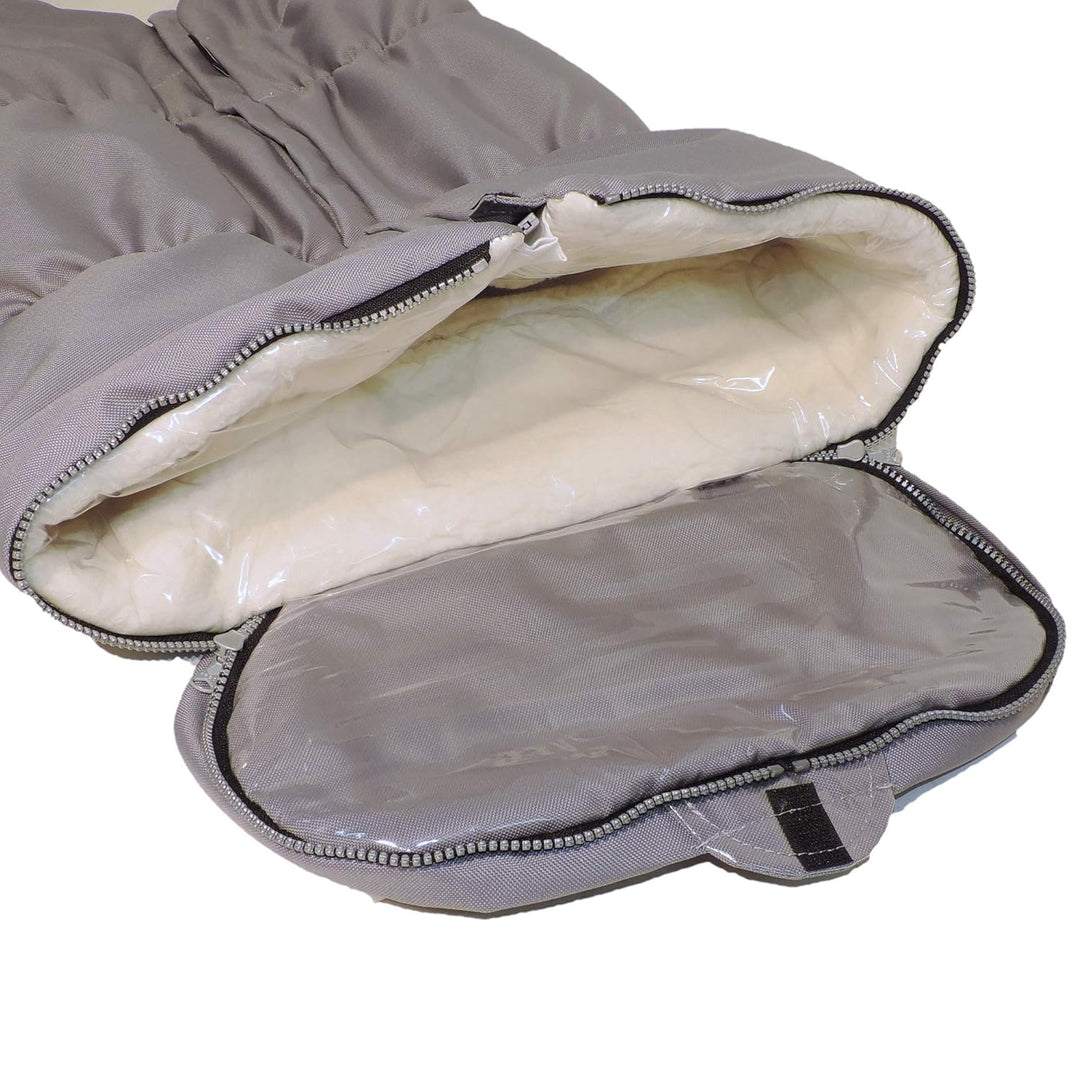EICHHORN Kinderwagen Mumien Winterfusssack mit Teddyfutter (Silbergrau), silbergrau