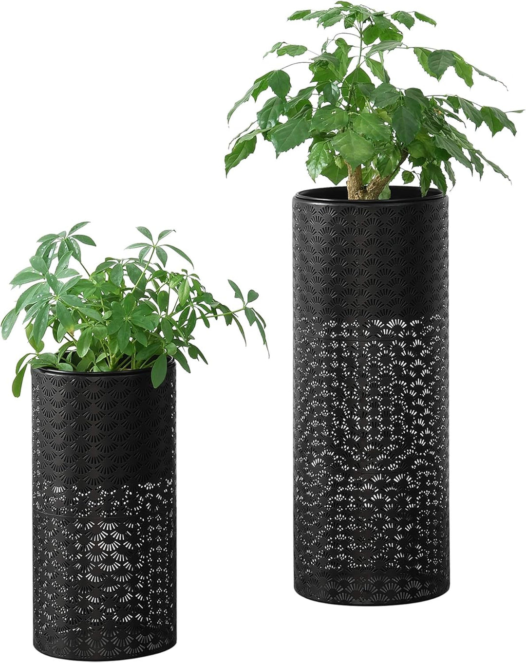 [en.casa] Pflanzständer Virton 2er Set Blumenständer-Set Pflanztopfhalter in 2 Grössen Metall Schwar