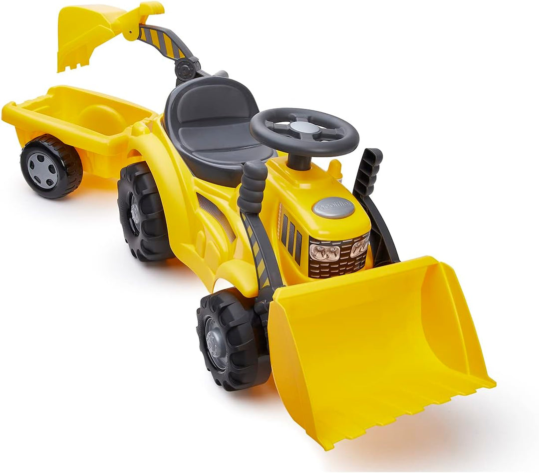 Ecoiffier Spielzeug – 498 – Rutschauto Tracto Schaufel mit Anhänger – Outdoor-Spiel für Kinder – 12-