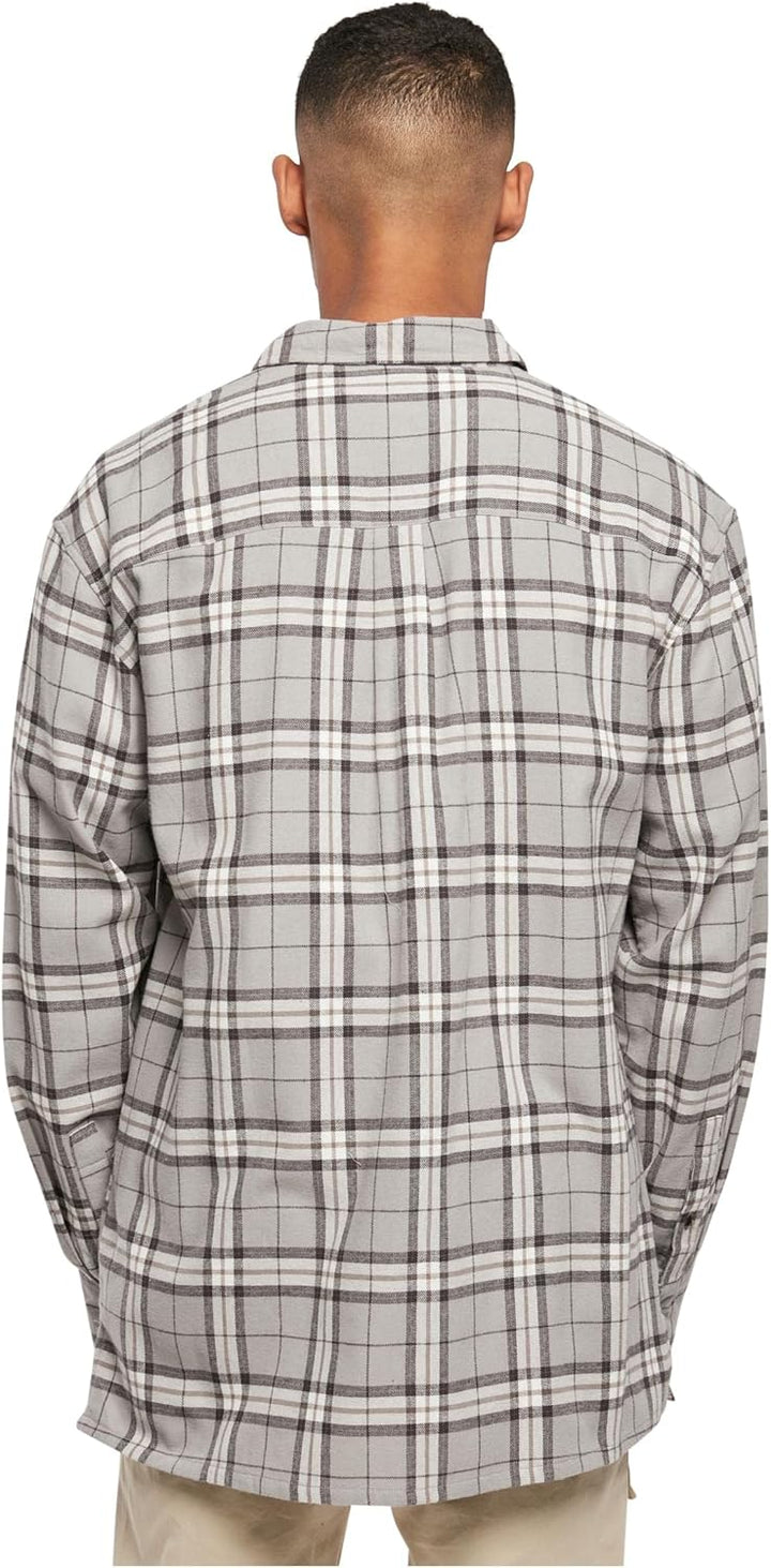 Urban Classics Herren Long Oversized Grey Check Shirt 3XL Grey/Black, 3XL Grey/Black