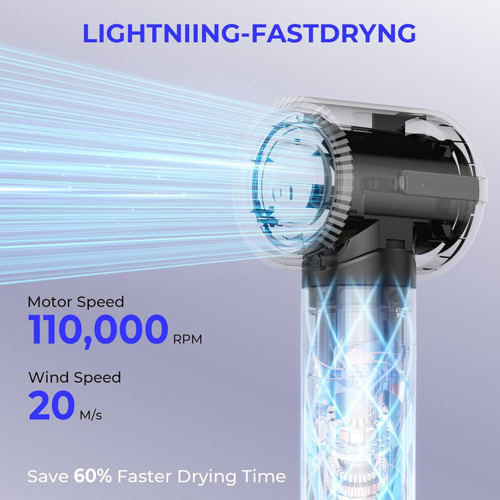 Airstyler 7 in 1,1400w Föhn mit Diffusor Haartrockner mit 3 Temperatur, Multi Hairstyler Set, 30mm A
