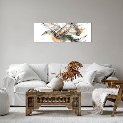 Panorama Bilder auf Leinwand Vogel Fantasie Konzept Leinwandbild 90x30cm Wandbilder Dekoration Wohnz