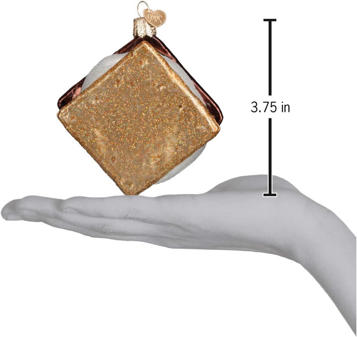 Old World Christmas 32197 Camping Outdoor Collection Glas-Ornamente für Weihnachtsbaum S'Mores, brau