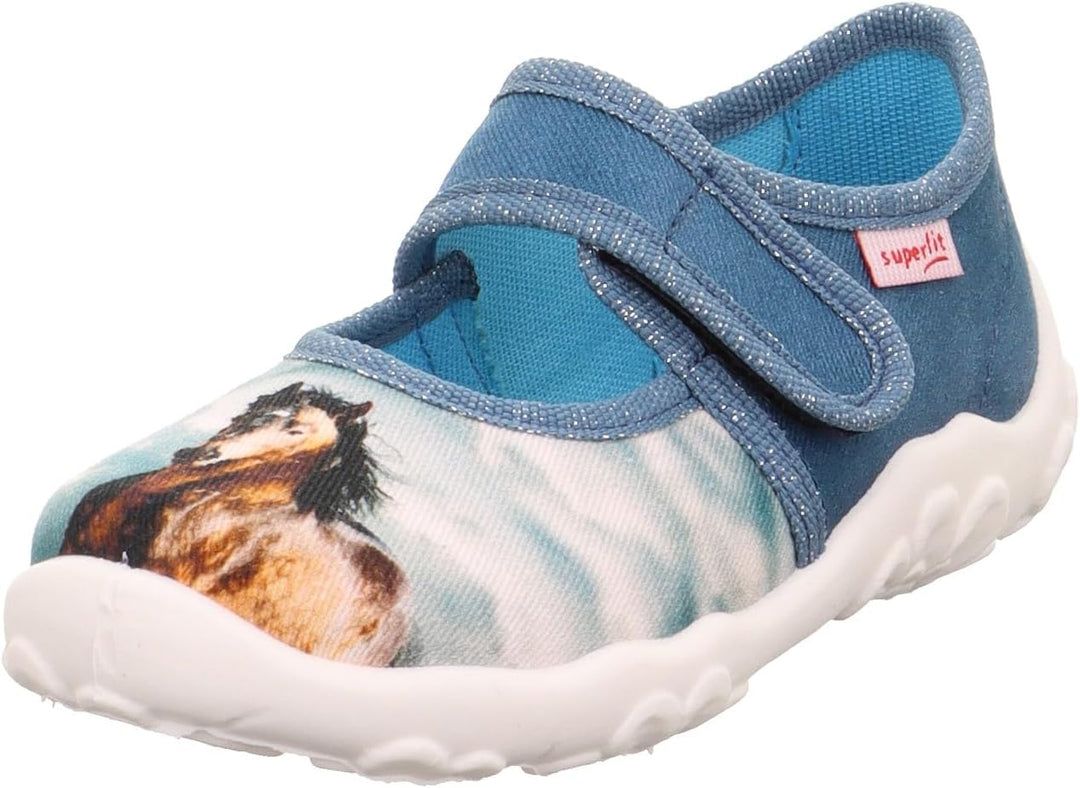 Superfit Mädchen Bonny Hausschuh 23 EU Weit Blau 8040, 23 EU Weit Blau 8040