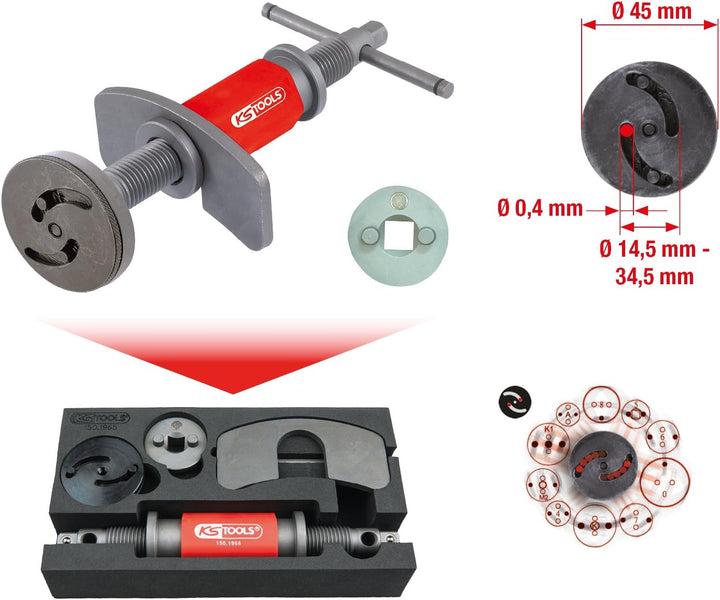 KS Tools 150.1965 Universal Bremskolben-Rückstell-Werkzeug-Satz, 4-tlg Single, Single