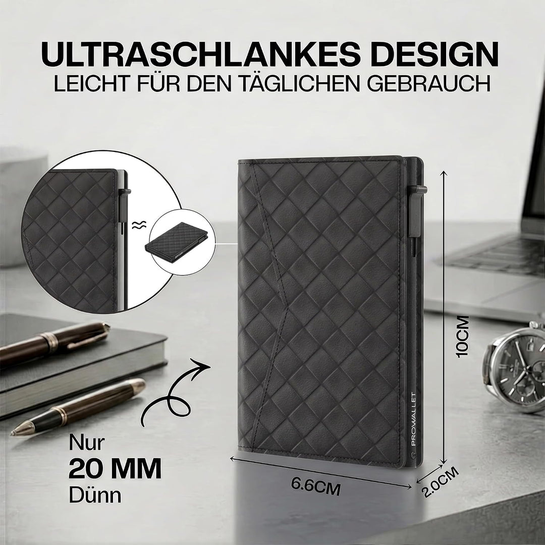 ProWallet Slim 6,7cm, 10,5cm, 1,4cm Gewebt Schwarz, 6,7cm, 10,5cm, 1,4cm Gewebt Schwarz