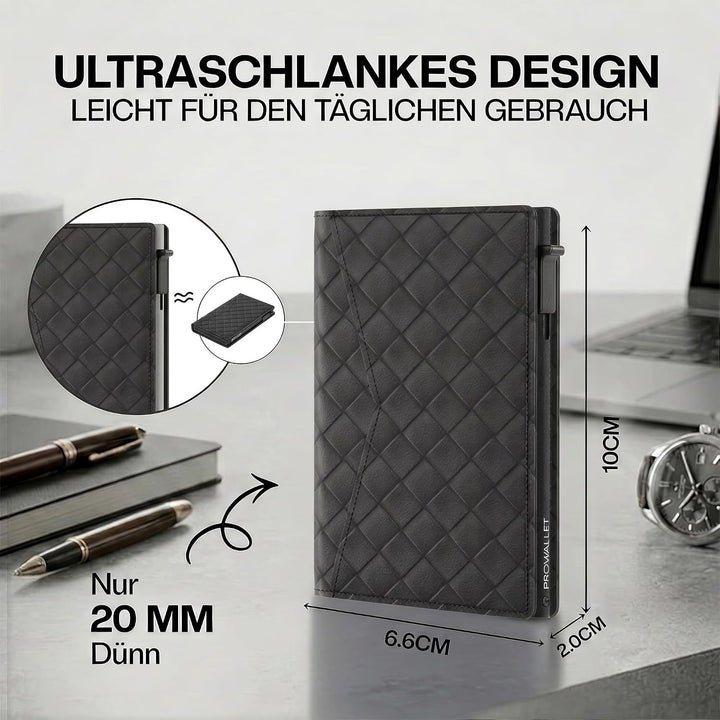 ProWallet Slim 6,7cm, 10,5cm, 1,4cm Gewebt Schwarz, 6,7cm, 10,5cm, 1,4cm Gewebt Schwarz