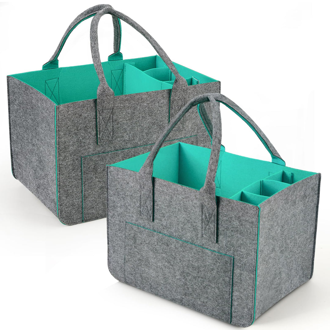 Eurhomewit Filztasche Einkaufstasche mit Fächern, Filztasche Gross 30L Faltbar und Robust Filz Einka