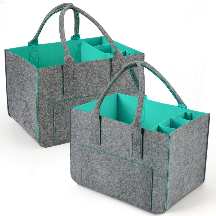 Eurhomewit Filztasche Einkaufstasche mit Fächern, Filztasche Gross 30L Faltbar und Robust Filz Einka