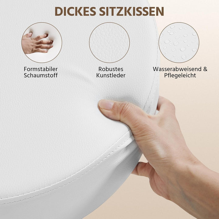 Yaheetech Rollhocker höhenverstellbar,Arbeitshocker Bürohocker 360° drehbar mit Rollen,Hocker Drehho