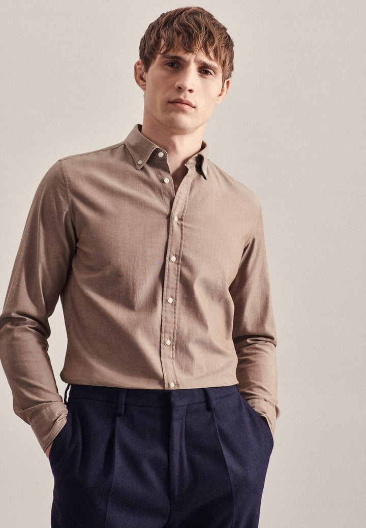 Seidensticker Herren Business Hemd - Bügelfreies, schmales Hemd - Slim Fit - Langarm - Button-Down-K