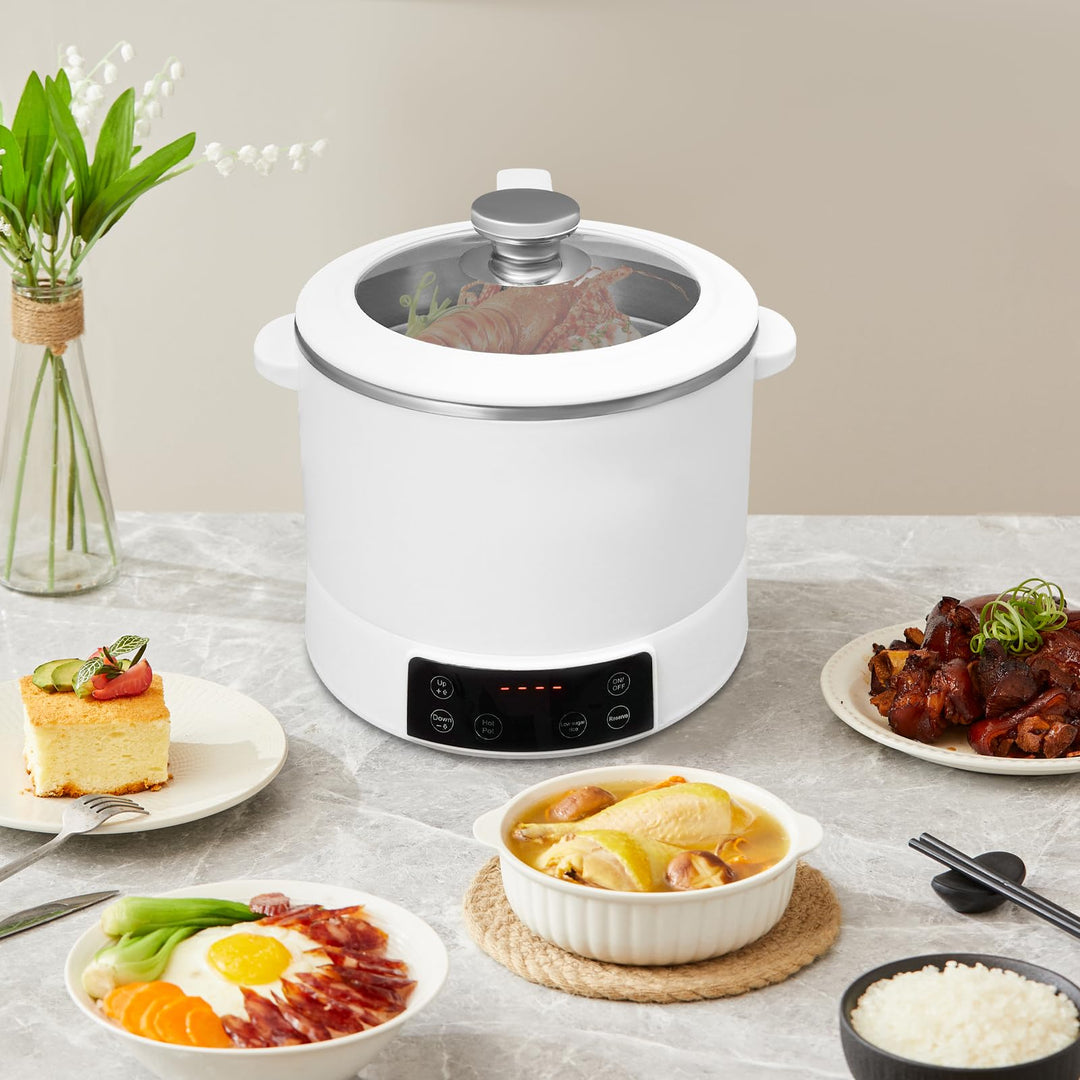 1500W 220V Low Sugar Reiskocher 3L für 1-3 Personen, mit 304 Edelstahl Innentopf, mit Hotpot Funktio