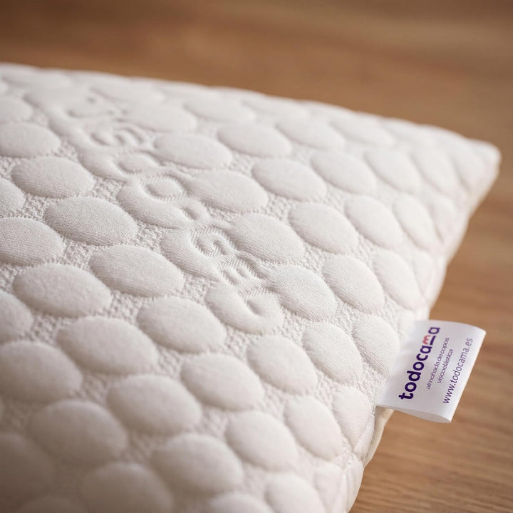 Todolit Viskoelastisches Kopfkissen mit Flocken 100% viskoelastisch. Viscogel-Stretch-Gewebe. Mittel