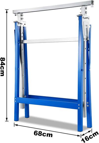 Jopassy Arbeitsbock 2er set,Blau Gerüstbock Klappbock 7-fach höhenverstellbar, max. 200kg Belastbark
