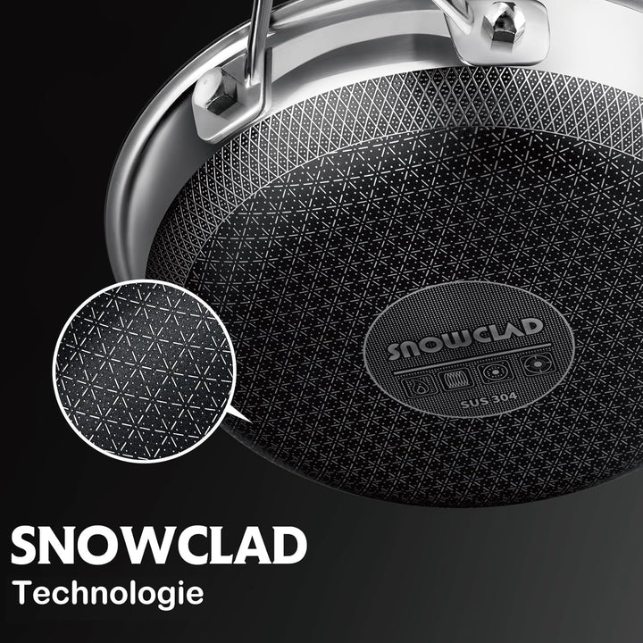 SNOWCLAD Pfannenset 3-teilig 20&amp;24&amp;28cm, Antihaft Wabenpfanne, Edelstahlpfanne, Pfanne induktion, Fü