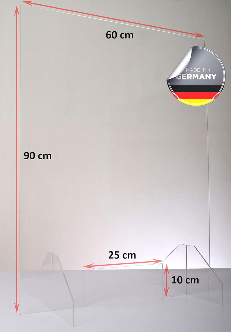 Queence | Premium-Tröpfchenschutz aus Acrylglas | Husten-Schutz für Ärzte und Apotheken | Niesschutz