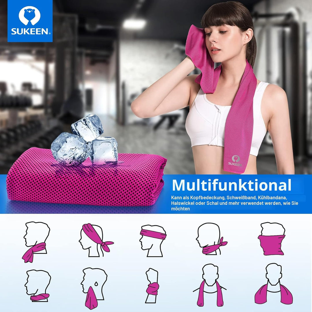 Sukeen Kühltuch Set, kühlendes Handtuch Kühltücher Hals, Handtuch kühlend, Cooling Towel, Kühltücher