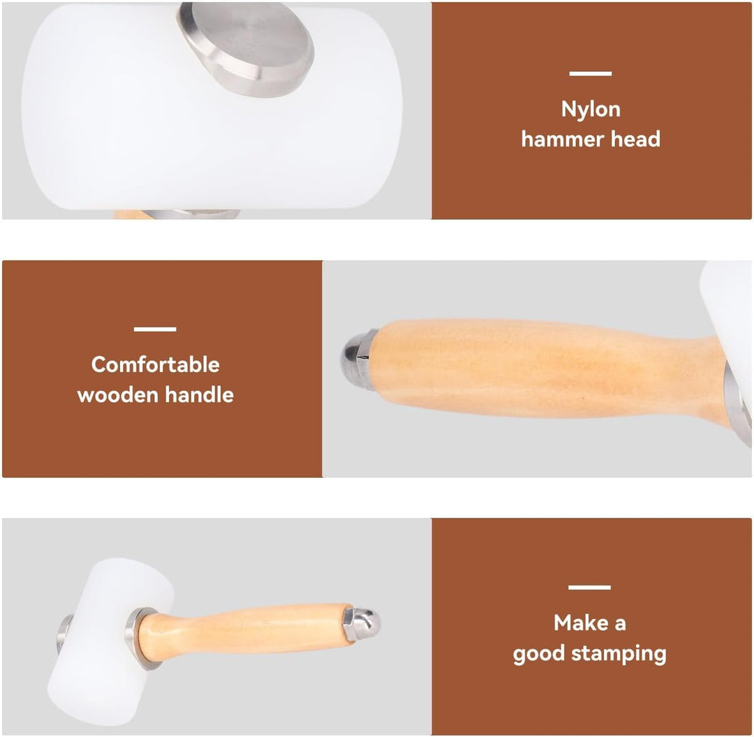 Leder Werkzeug Nylon Hammer, Leder Schnitzhammer Nylon Hammer, DIY-Lederwarenhammer, Holzhammer in T