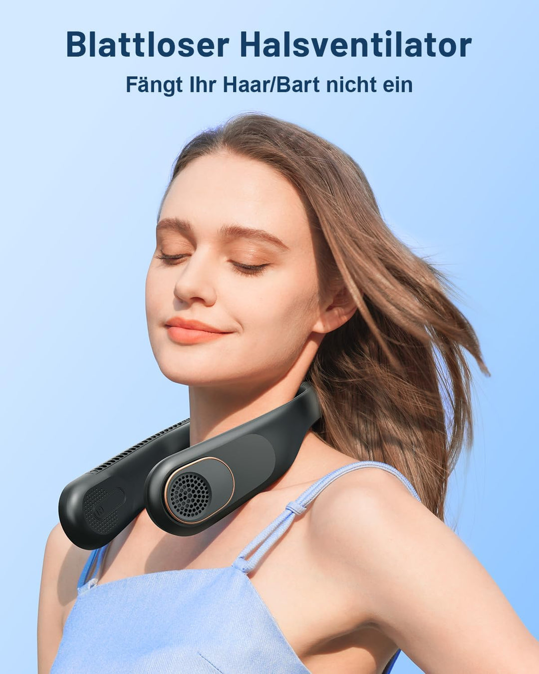 SWEETFULL Nackenventilator Hals Ventilator Tragbarer, 4000mAh akku (bis zu 9 Stunden),Mini USB klein