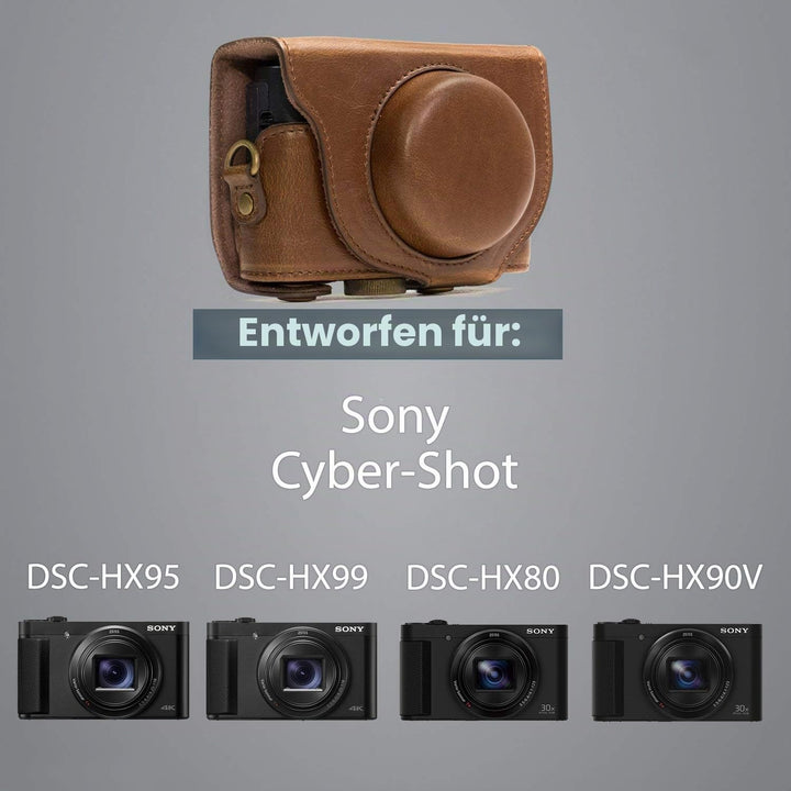 MegaGear MG597 Sony Cyber-shot DSC-HX99, DSC-HX95, DSC-HX90V, DSC-HX80 Ever Ready Leder Kameratasche