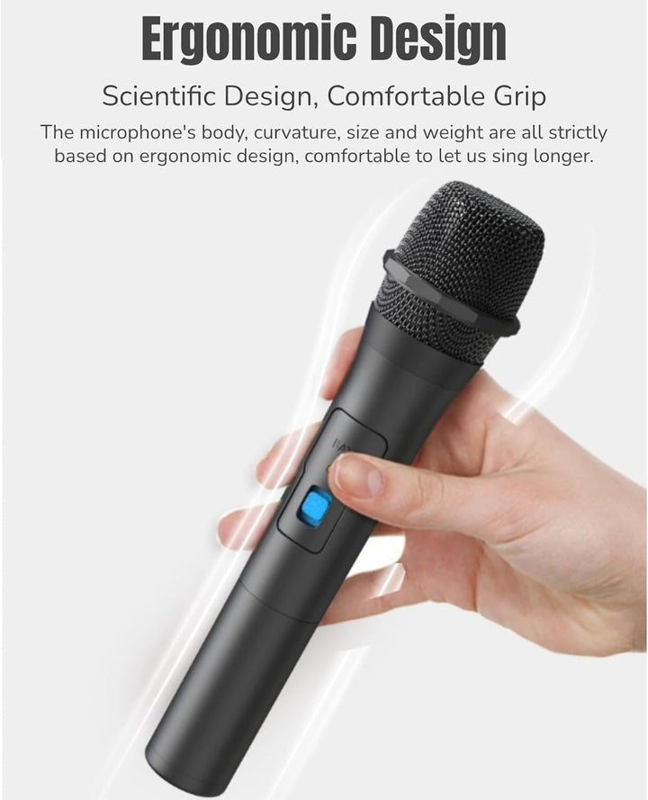 Cuifati VHF-Funkmikrofon, V16U 2-in-1-Universal-Handheld-Karaoke-Mikrofonlautsprecher mit USB-Empfän