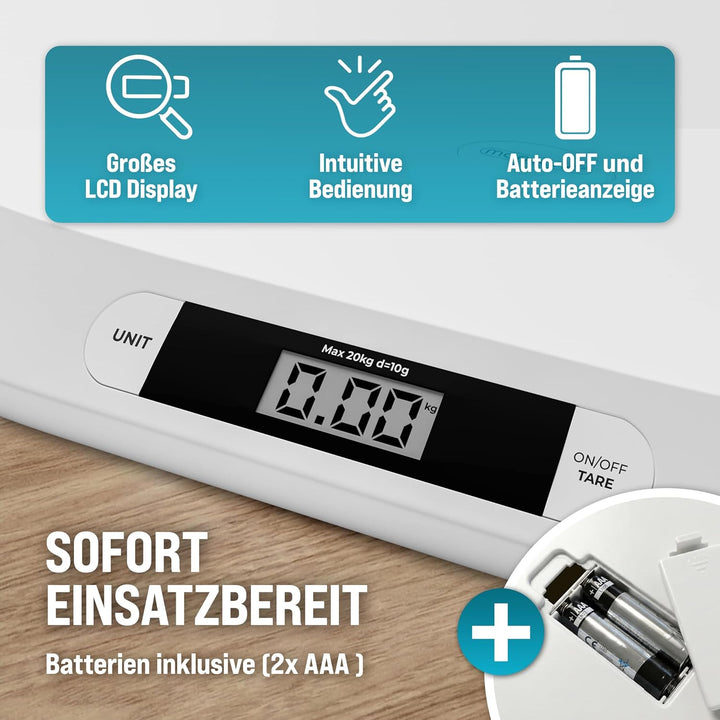 MONZANA® Babywaage Digital bis 20 kg LED Anzeige Abschalt- &amp; Tarierfunktion Kinder Säuglinge Tierwaa