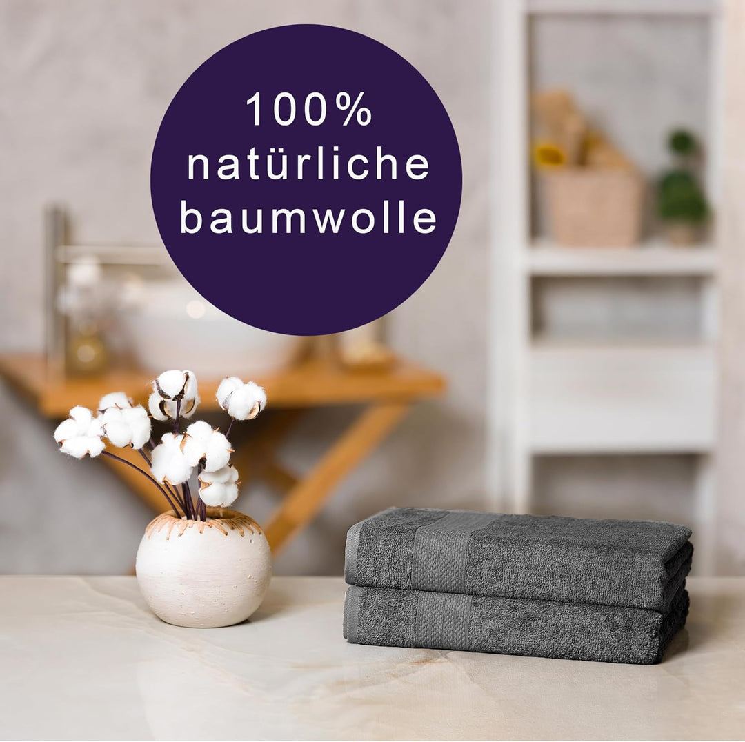 Brielle Handtuch-Set aus 100% Baumwolle - 2 Duschtücher 70x140 cm, Baumwolle Sehr saugfähige Handtüc