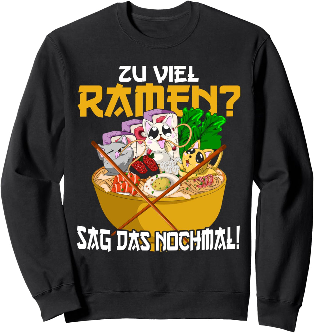 Japanische Ramen Nudeln Anime Kawaii Katze Lustiges Ramen Sweatshirt
