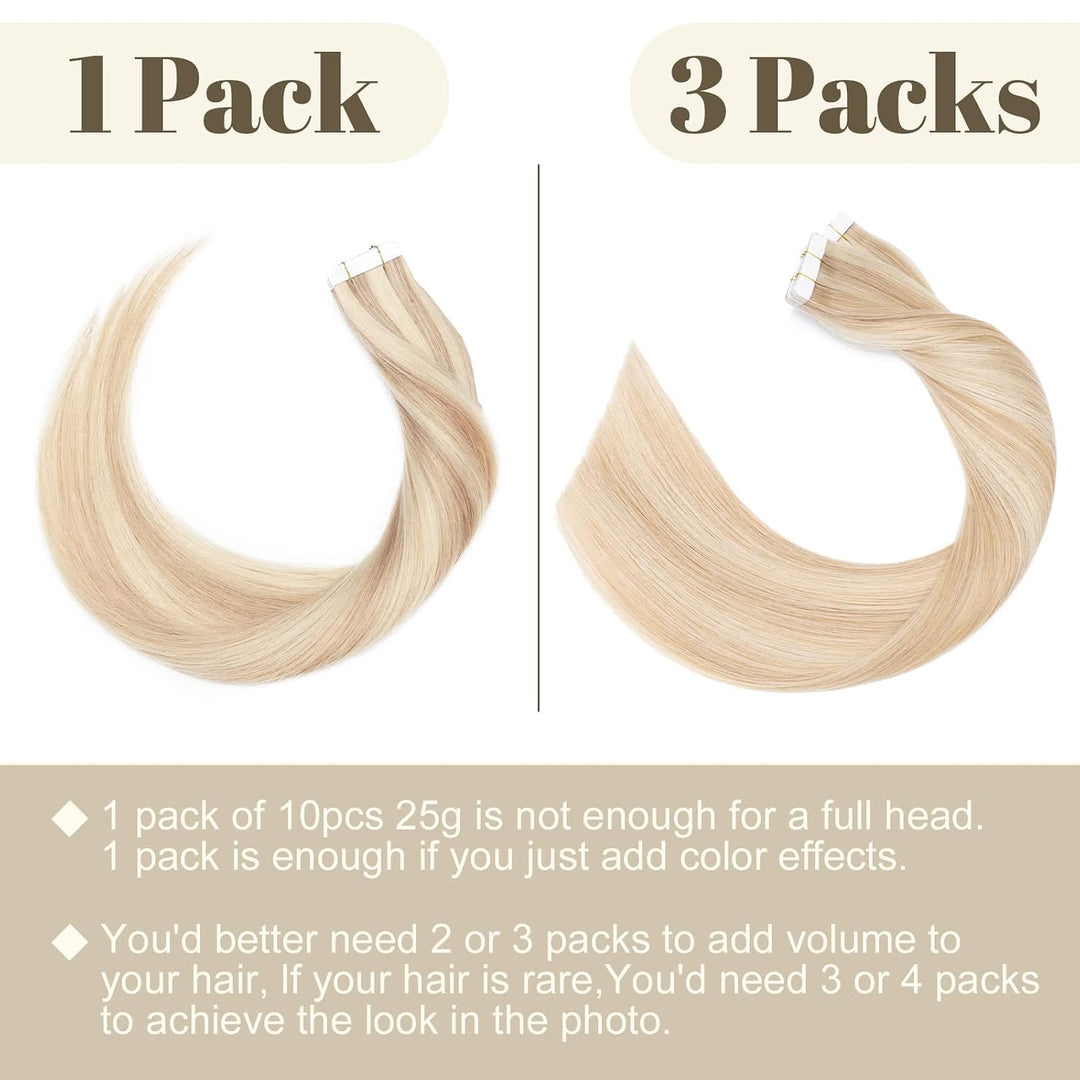 SEGO Tape Extensions Echthaar Haarverlängerung Klebeband Haarteile Glatt 100% Remy Haar 10pcs Honigb
