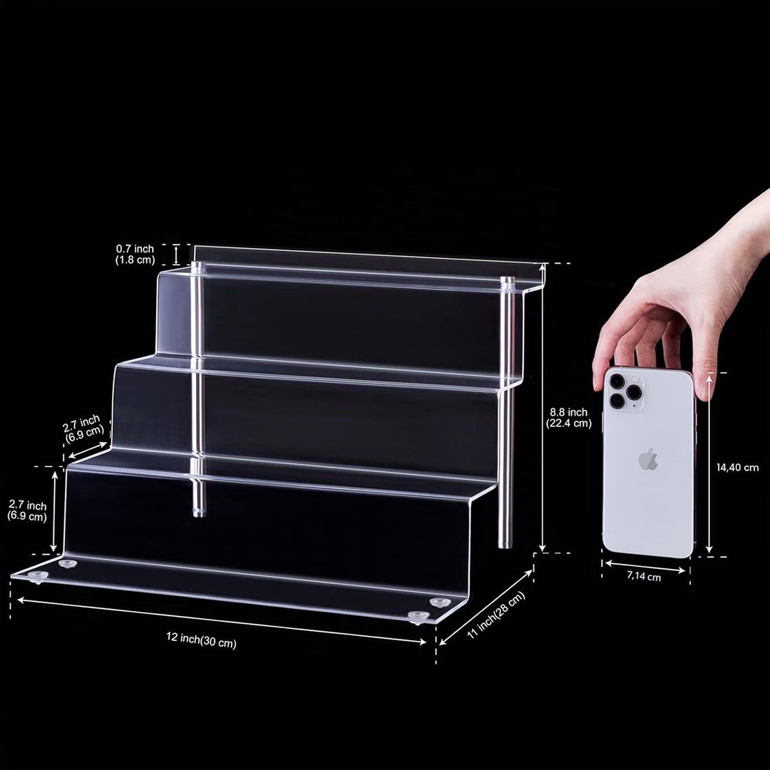 LileZbox Acryl-Display-Riser-Regal für Pops-Figuren, klarer grosser 4-Stufen-Display-Ständer zum Prä