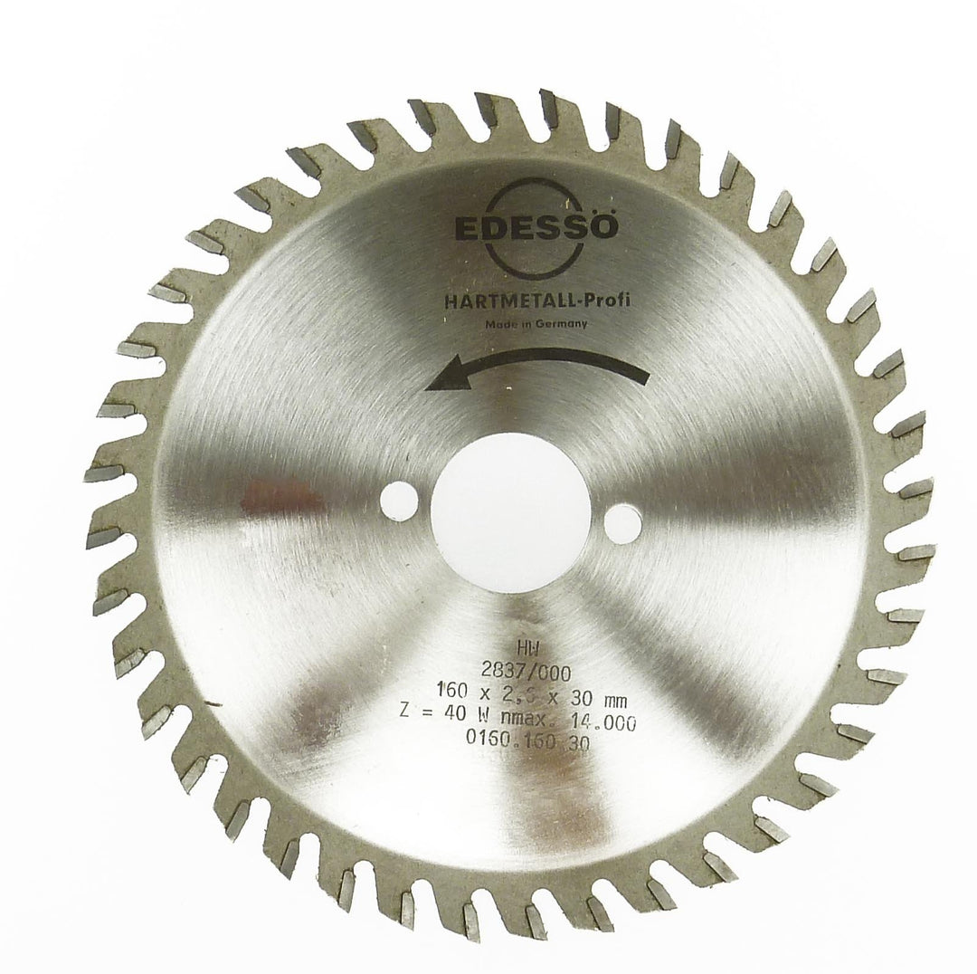 Edessö 16016030 HM-Kreissägeblatt Profi-Mehrzahn 2/7/42 HW, Z=40 W, 160 x 2,6/1,6 x 30 mm, Silber