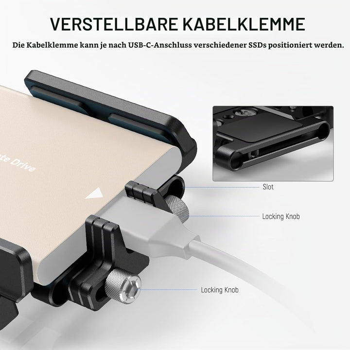 NEEWER Halterung SSD Halterung Aluminium, mit Cold Shoe, Kabelklemme, 1,6"-2,6"/40mm-65mm, kompatibe