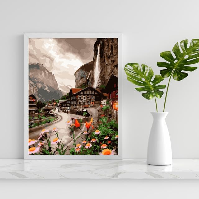 Oh Art! Malen Nach Zahlen Erwachsene Set Mit 3 Pinseln Und Acrylfarben Gemälde Acrylic Malerei DIY L