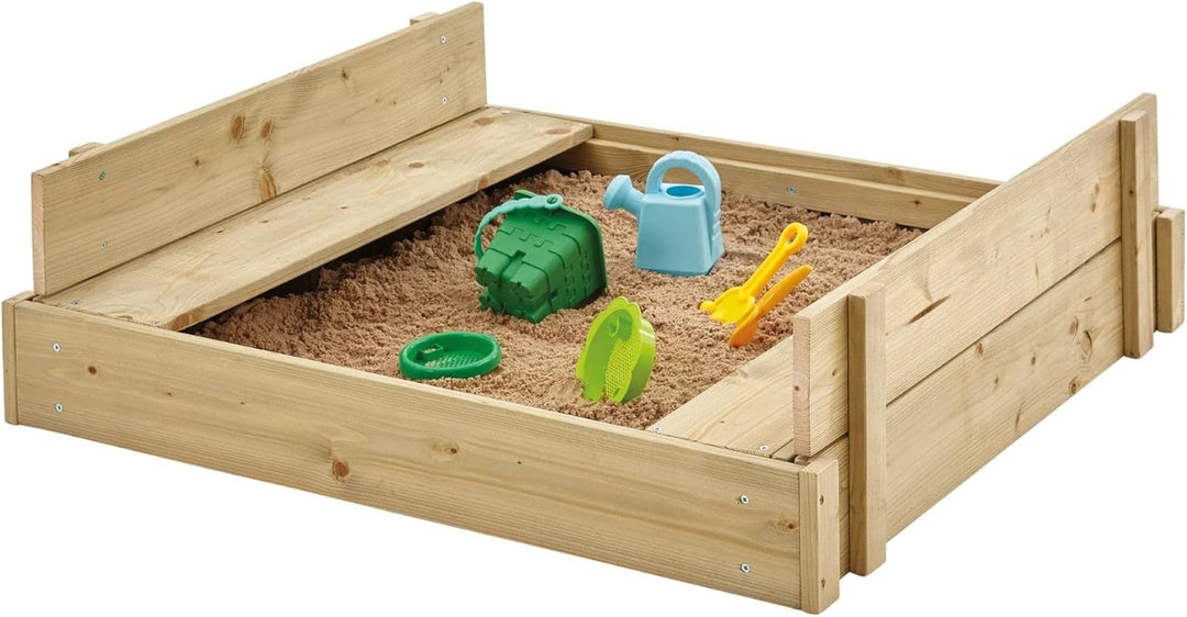 TP TP292 Sandpit Toys Holzsandkasten mit Deckel, Zentimeter, FSC-zertifiziertes Holz, Holzdeckel ver