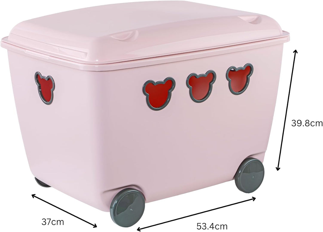 BranQ - Home essential - Multifunktionsbehälter für Spielzeug Bear 55 l, BPA-freier Kunststoff PP, P