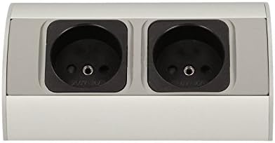 Praktische Eck-Steckdose 2x Schuko, Aluminium, für Küche, Bad, Wohnzimmer, Möbel. Doppelsteckdose id