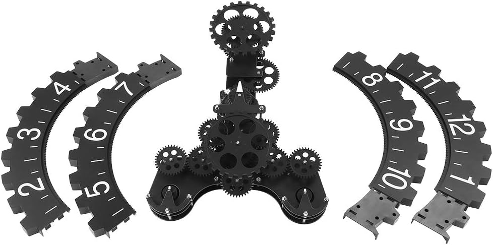 Jacksking Zahnrad Uhr, 3D Moderne grosse Wandkunst rotierende mechanische Uhr Kalender Rad Sägezahn