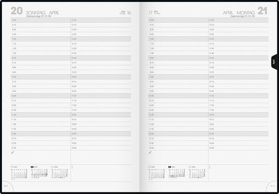 BRUNNEN Tageskalender Modell 787 2024 1 Seite = 1 Tag A4 schwarz