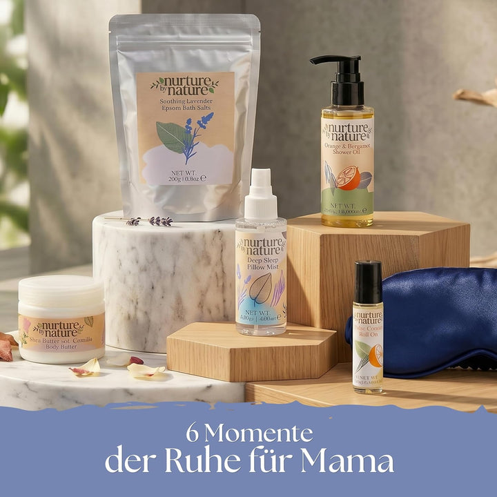 Nurture by Nature | Geschenk-Set Moment for Mama | Geschenke für Mama | Körperbutter, Duschöl, äther
